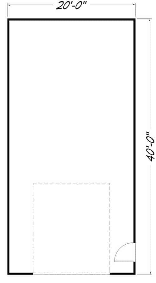 20 x 40 sq. ft. RV Garage Floor Plan